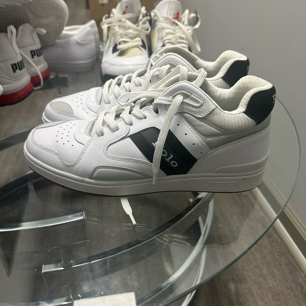 Polo by Ralph Lauren White and Black Athletic Sneakers